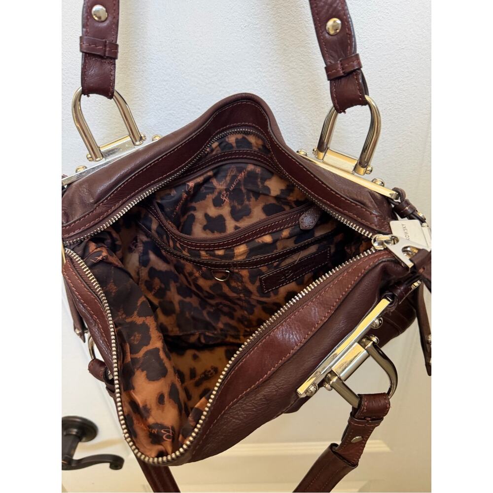 Gorgeous B. Makowsky shoulder bag chocolate brown leather - Picture 5 of 16